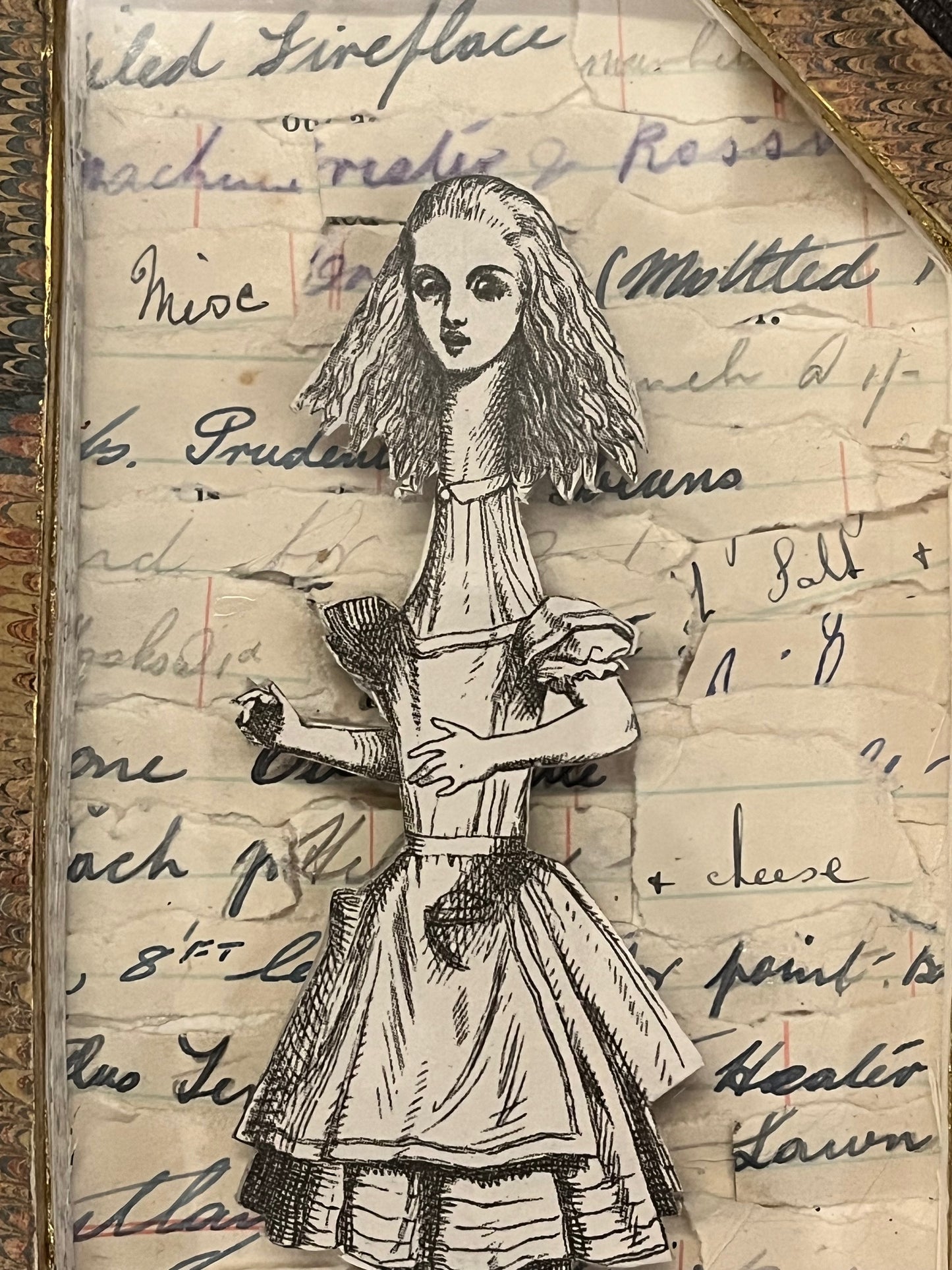 Long Tall Alice - Alice in Wonderland Altered Book - Book Carving