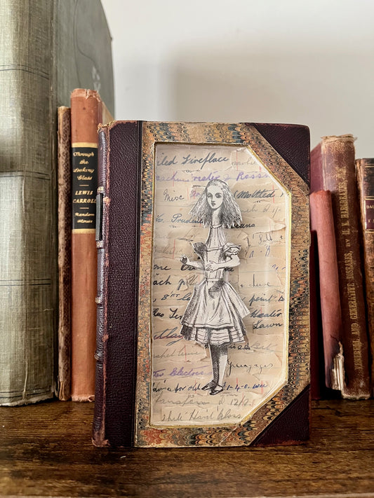 Long Tall Alice - Alice in Wonderland Altered Book - Book Carving