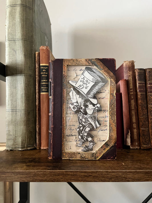 Mad Hatter from Alice in Wonderland Altered/Upcycled Book Kintsugi Edition