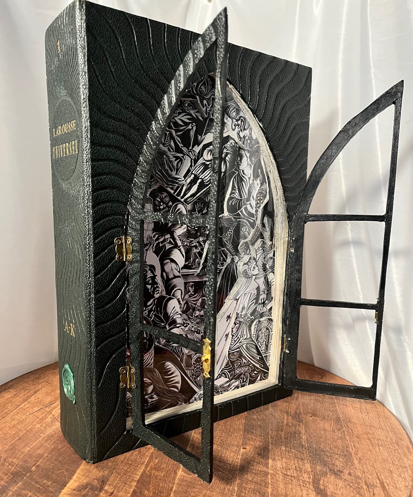 The Gothic Arch Book Carving. Altered Book Art.