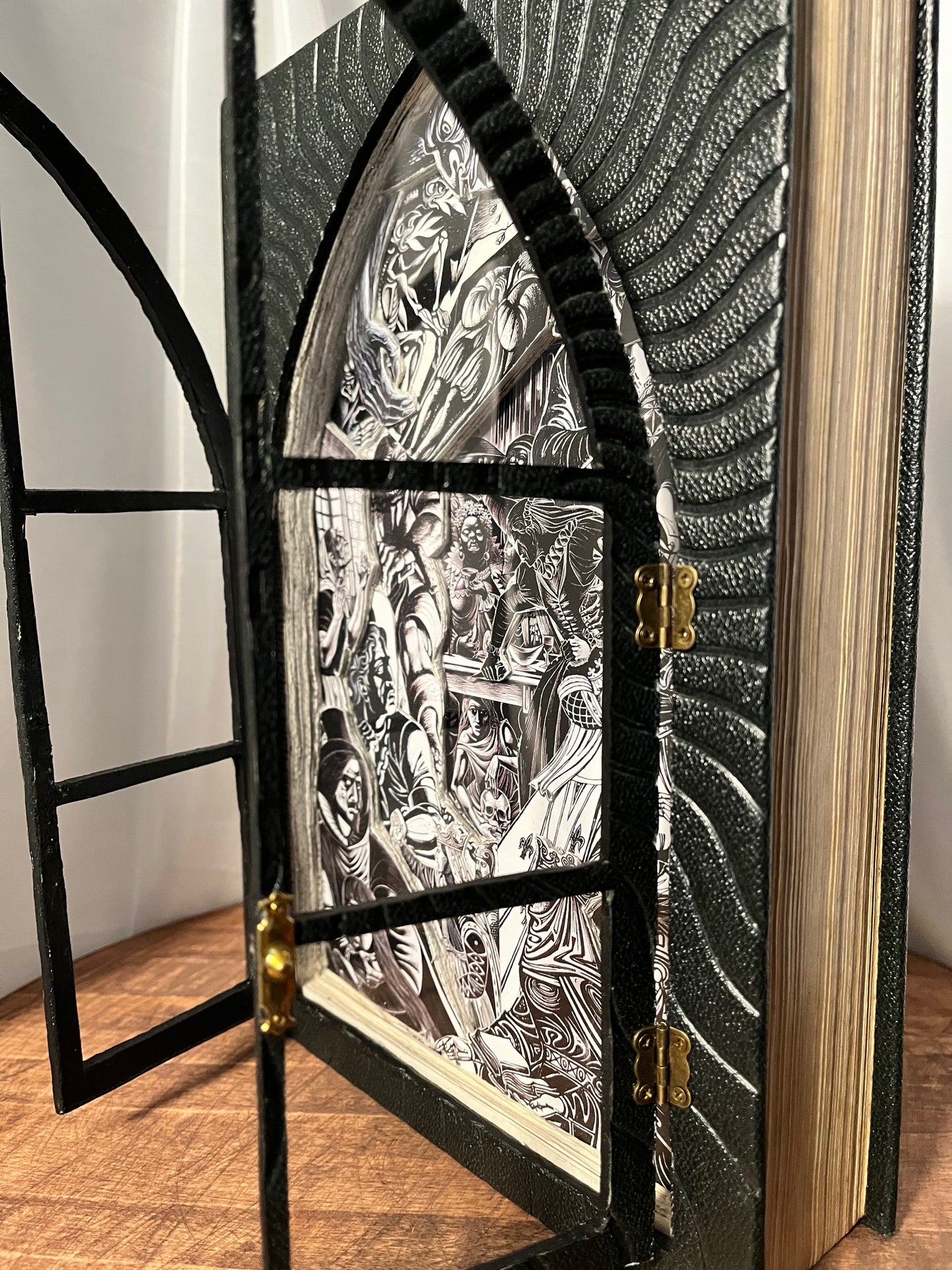 The Gothic Arch Book Carving. Altered Book Art.