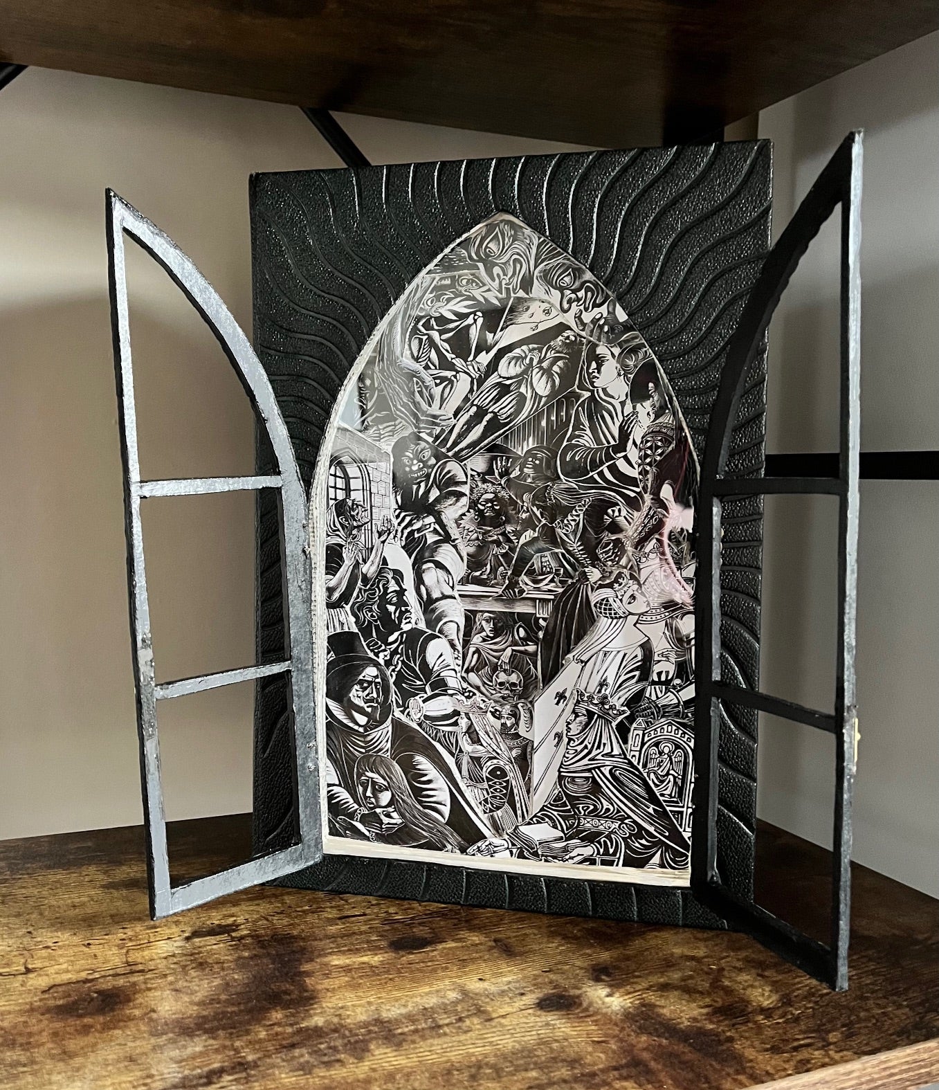 The Gothic Arch Book Carving. Altered Book Art.