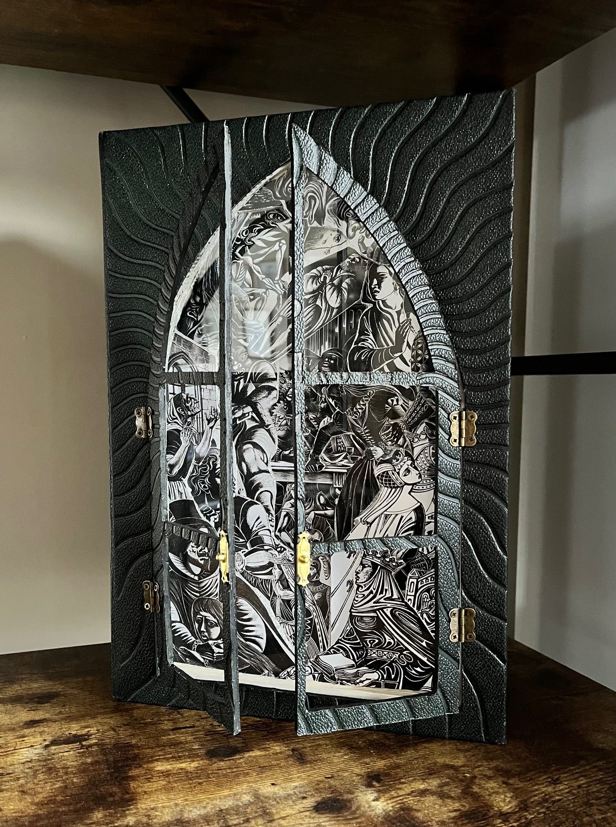 The Gothic Arch Book Carving. Altered Book Art.