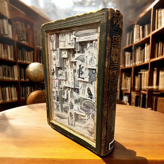 Larousse Dictionary, Art Nouveau, Kintsugi Style  Altered Book/ Book Carving