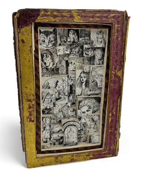 Alice In The Pink Book Carving/ Altered Book
