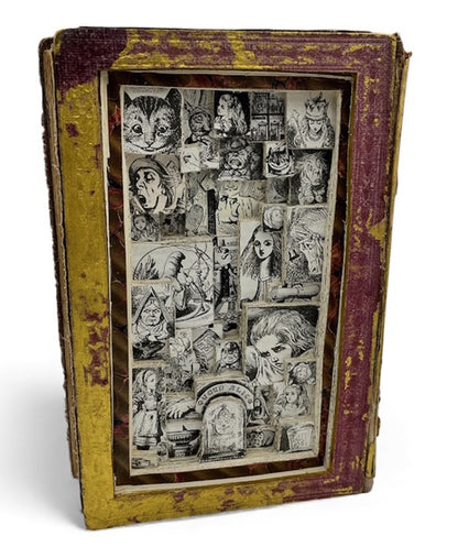 Alice In The Pink Book Carving/ Altered Book