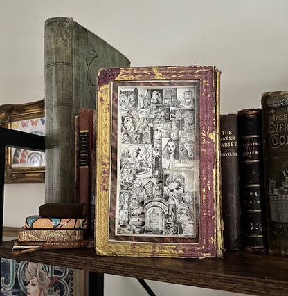 Alice In The Pink Book Carving/ Altered Book