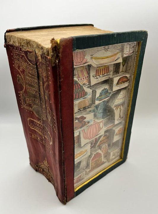 Mrs Beeton's Book of Household Management Altered Book / Book Carving / Sculpture Kintsugi Edition / Book Art