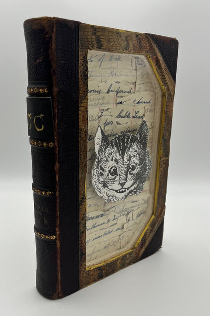 The Cheshire Cat , Alice In Wonderland Altered Book/ Book Art