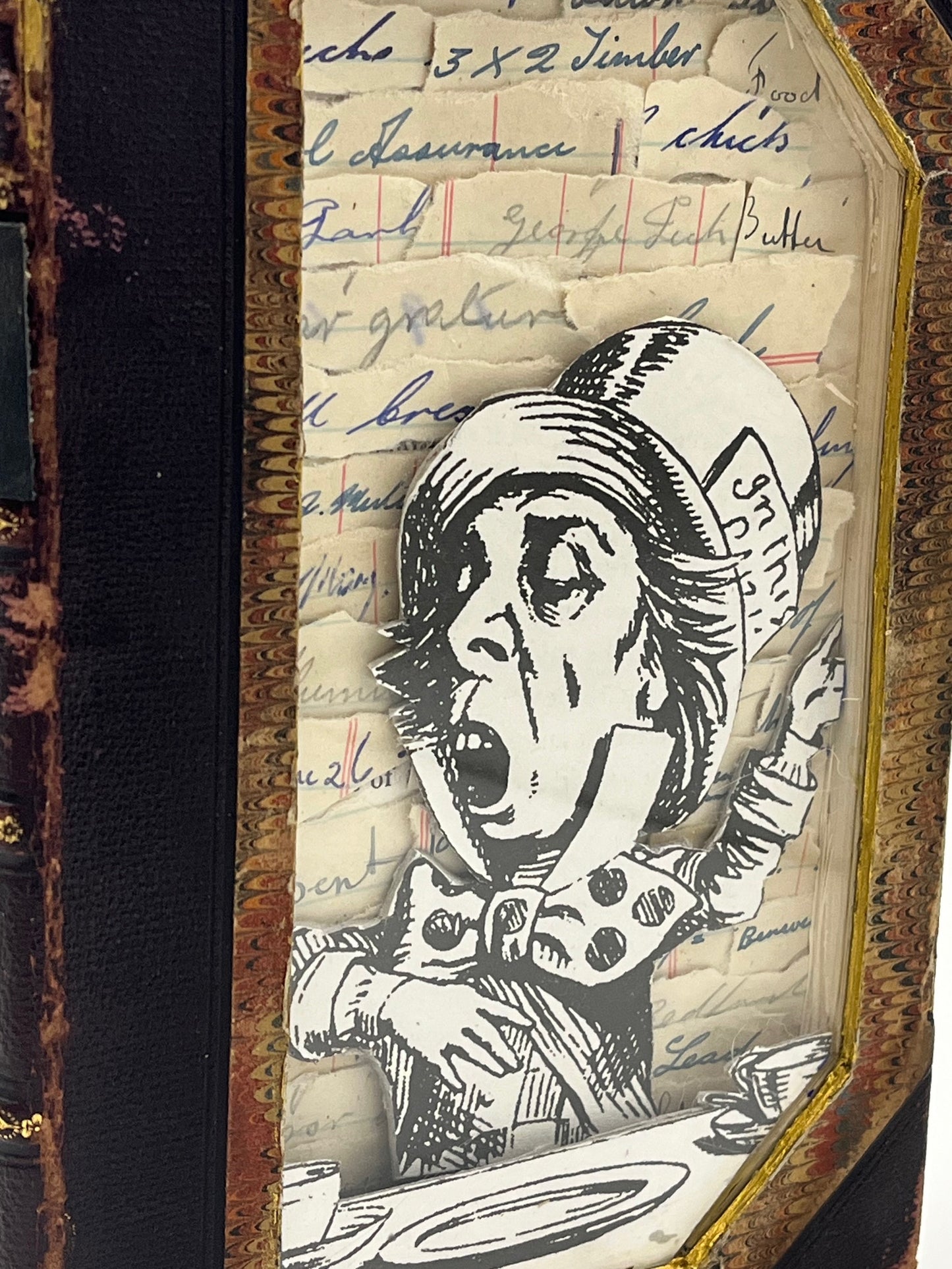 The Mad Hatters Tea Party/ Alice In Wonderland Altered Book / Book Art