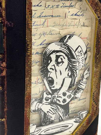 The Mad Hatters Tea Party/ Alice In Wonderland Altered Book / Book Art