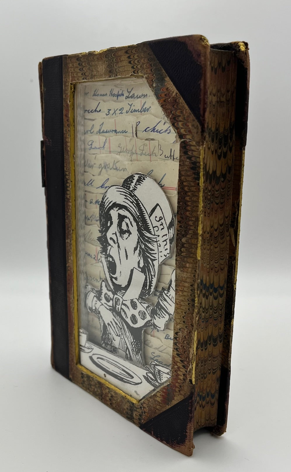 The Mad Hatters Tea Party/ Alice In Wonderland Altered Book / Book Art