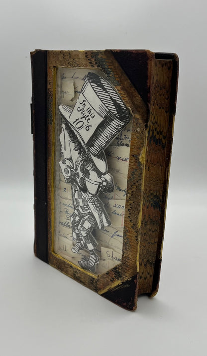 Mad Hatter from Alice in Wonderland Altered/Upcycled Book Kintsugi Edition