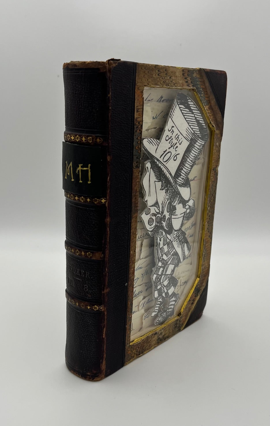 Mad Hatter from Alice in Wonderland Altered/Upcycled Book Kintsugi Edition