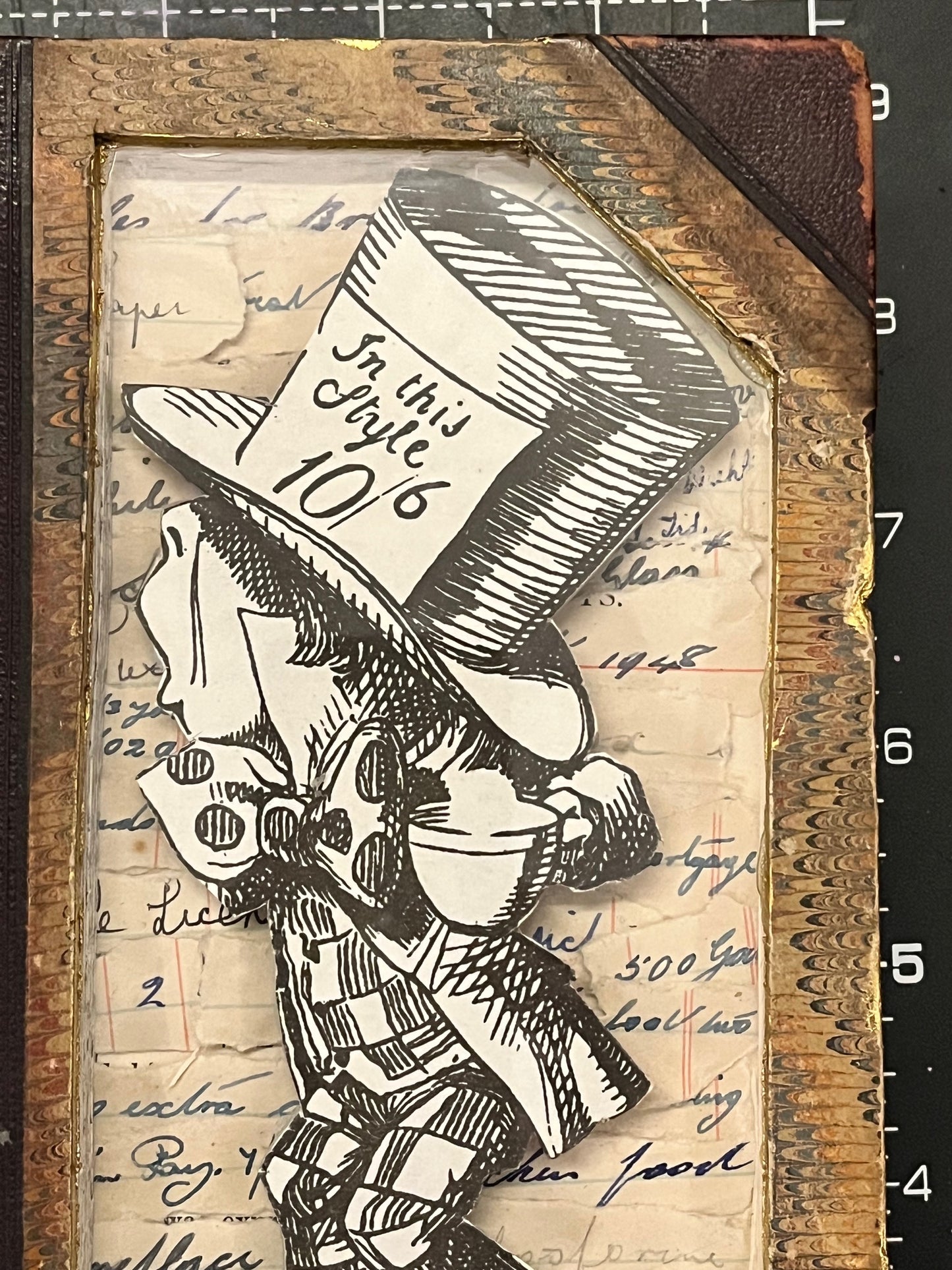 Mad Hatter from Alice in Wonderland Altered/Upcycled Book Kintsugi Edition