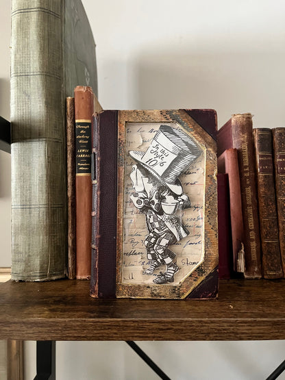 Mad Hatter from Alice in Wonderland Altered/Upcycled Book Kintsugi Edition