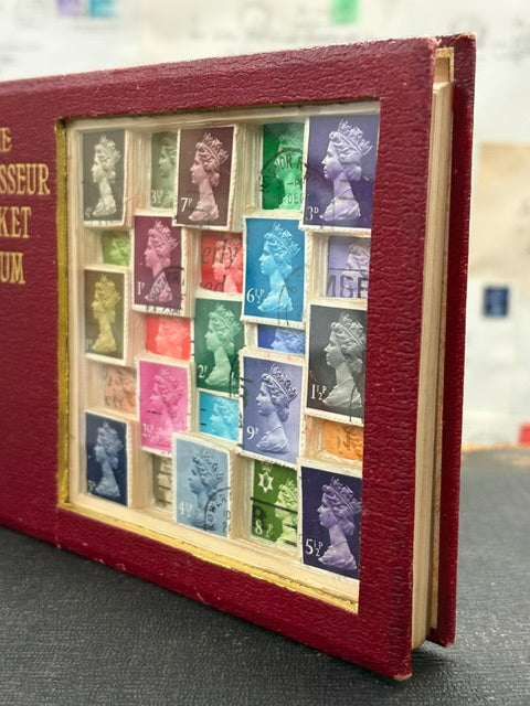 The Connoisseur Pocket Album Stamp Altered Book Free Standing Art Work