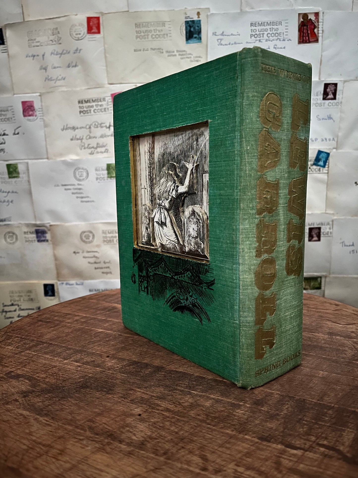 Alice Through The Looking Glass Altered Book, Book Carving