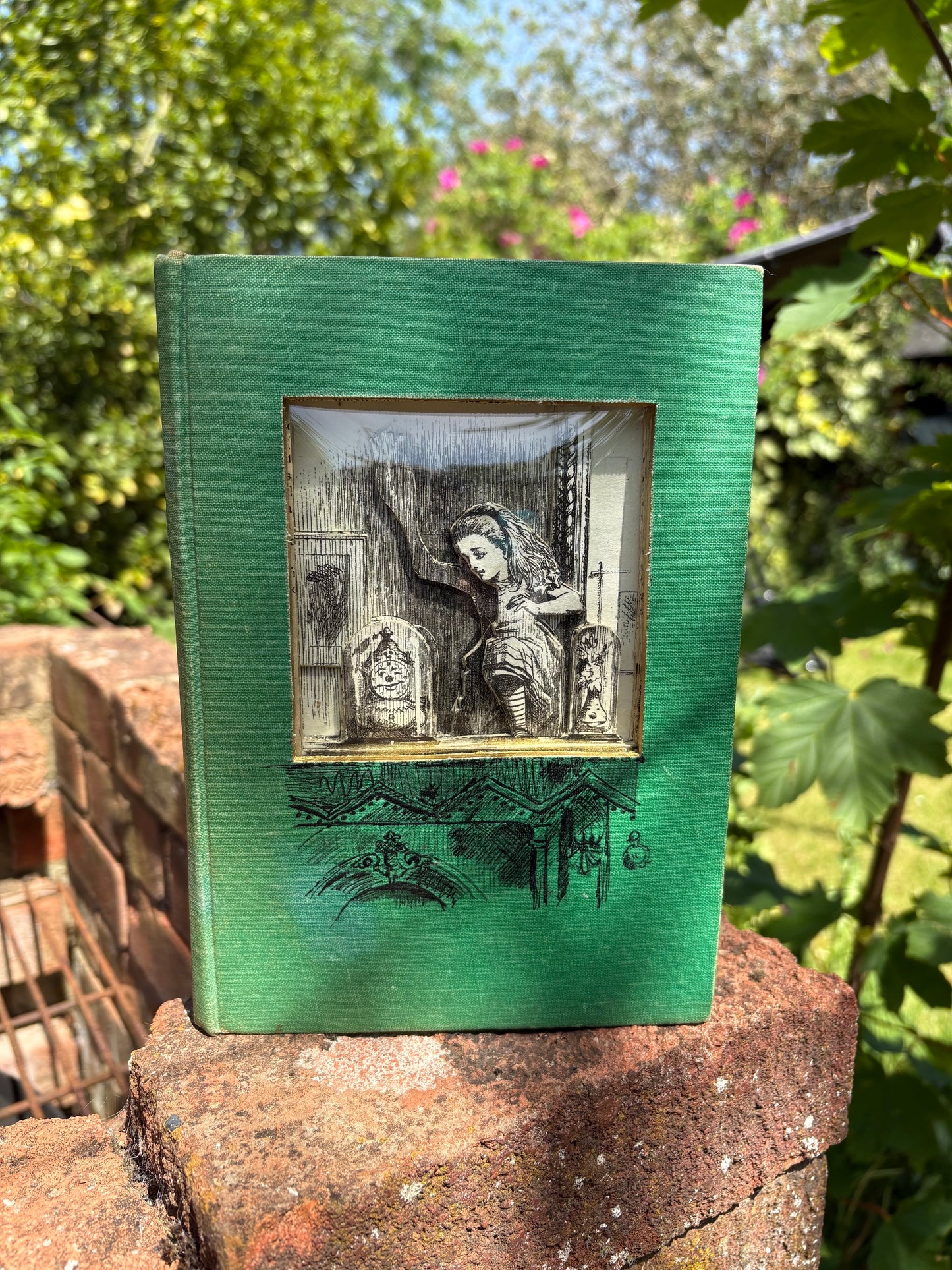 Alice Through The Looking Glass Altered Book, Book Carving