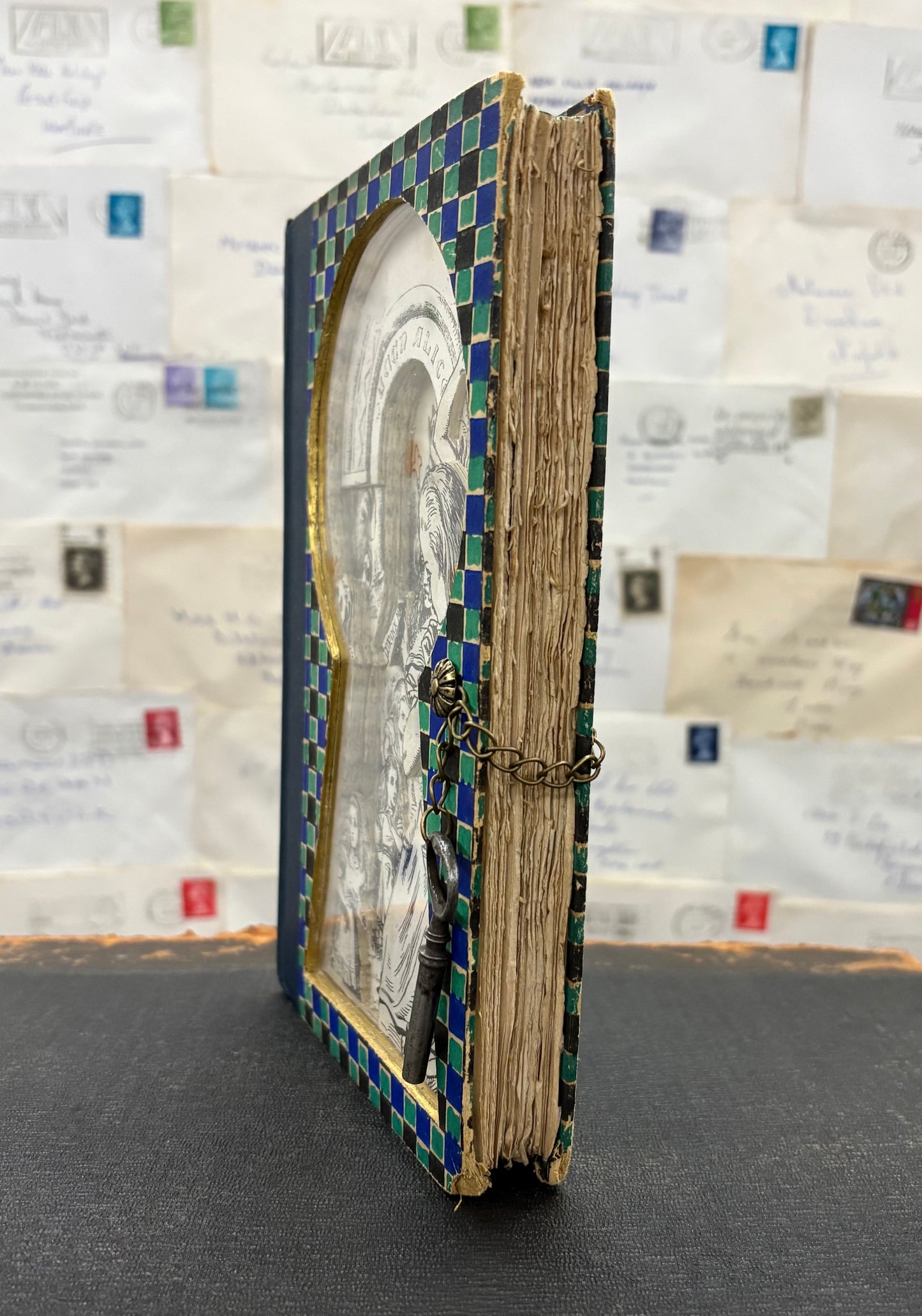 Queen Alice, Altered Book Carving From Alice in Wonderland and Looking Glass