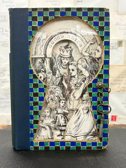 Queen Alice, Altered Book Carving From Alice in Wonderland and Looking Glass