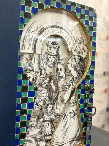 Queen Alice, Altered Book Carving From Alice in Wonderland and Looking Glass