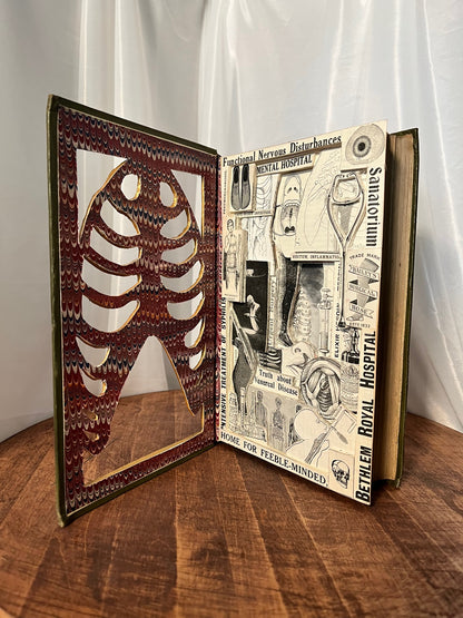 RIBS! Book Carving Of 1928 Medical Book.