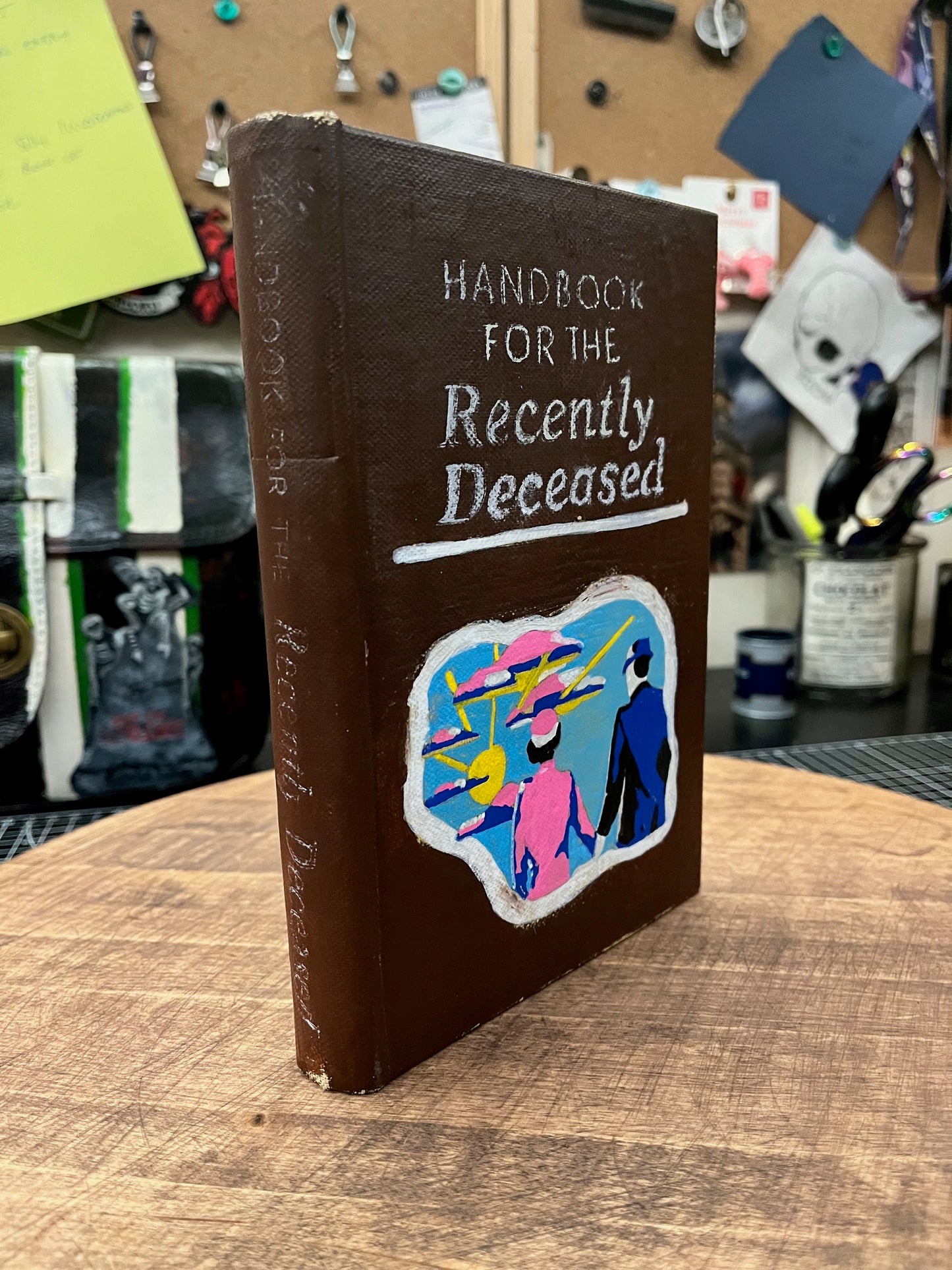 Beetlejuice Book Carving, Handbook for the Recently Deceased, Book With Portrait of Michael Keaton as Beetlejuice