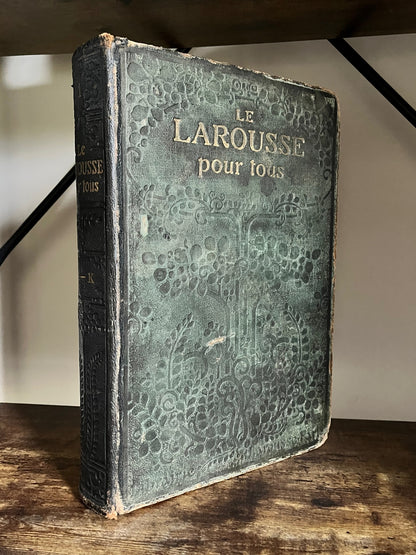 Large Art Nouveau Larousse Dictionary Book Carving