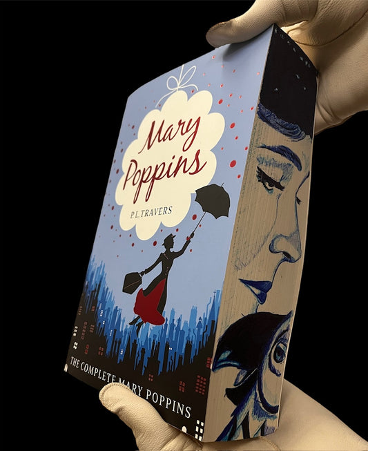 Mary Poppins by P.L.Travers Book, Fore-Edge Art With Portrait of Julie Andrews As Mary