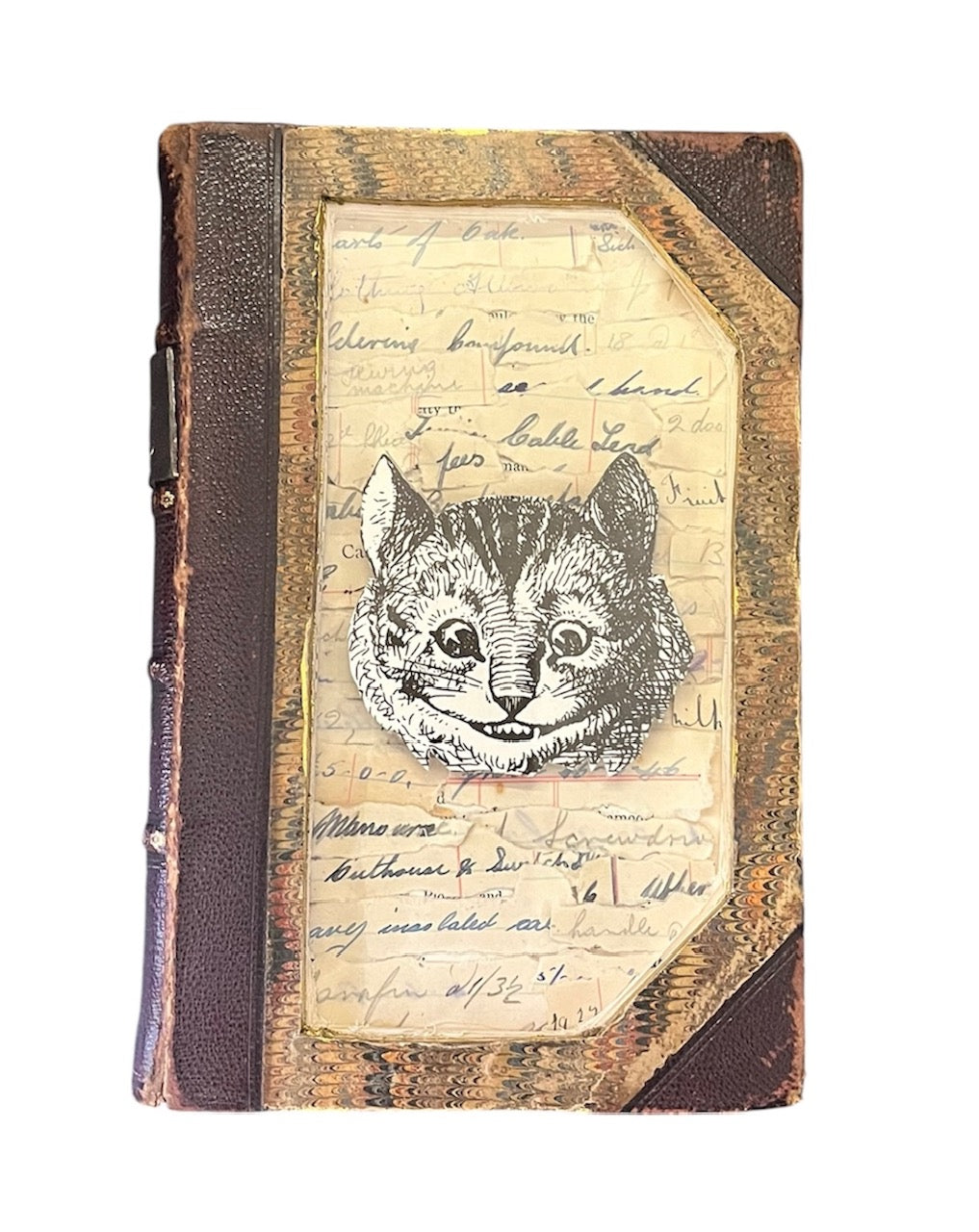 The Cheshire Cat , Alice In Wonderland Altered Book/ Book Art