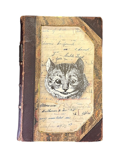The Cheshire Cat , Alice In Wonderland Altered Book/ Book Art