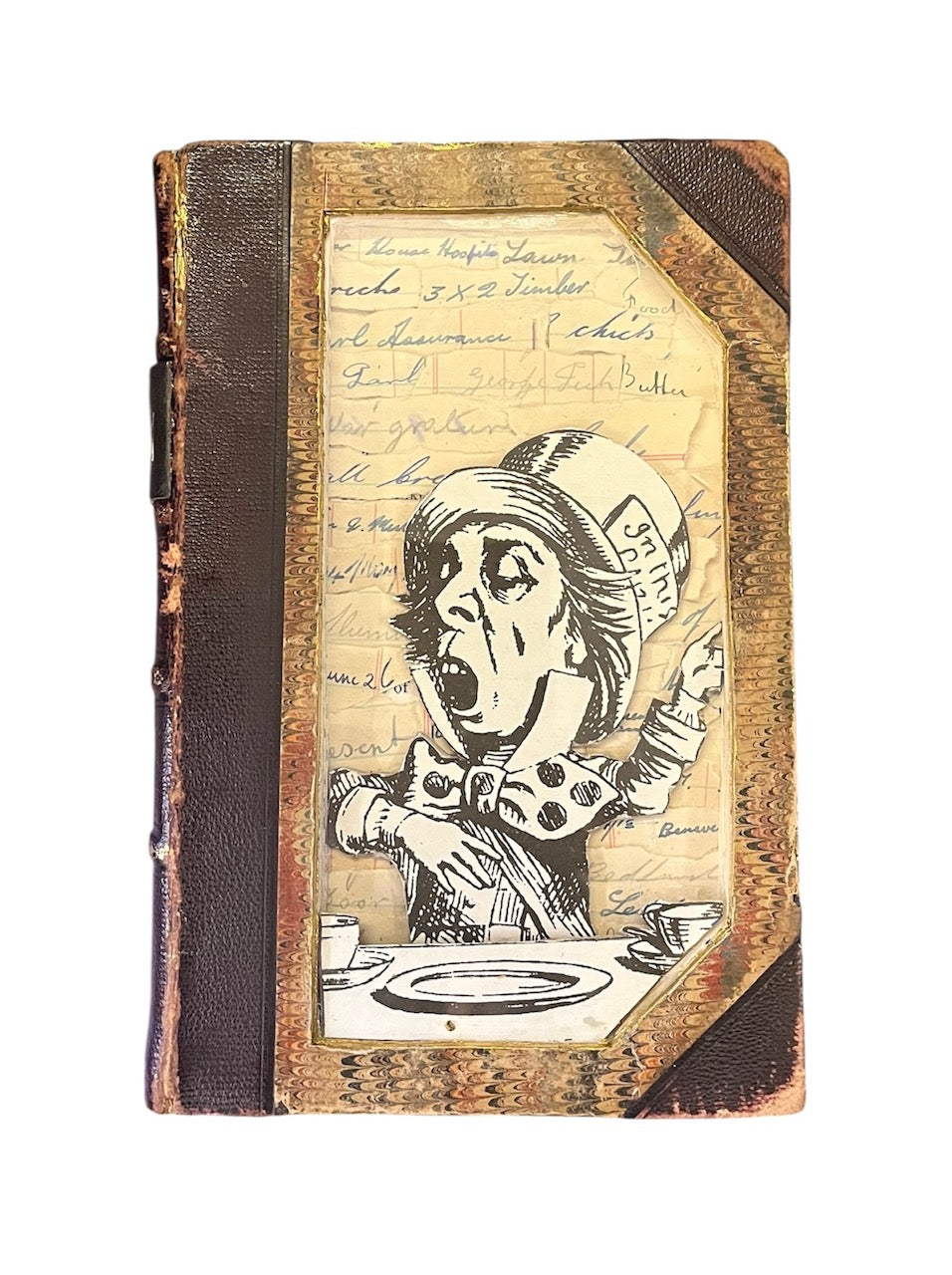 The Mad Hatters Tea Party/ Alice In Wonderland Altered Book / Book Art