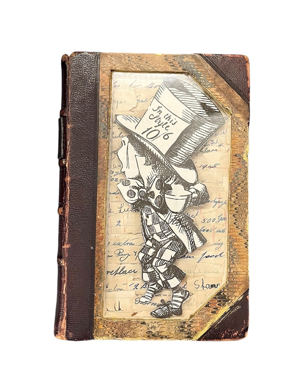 Mad Hatter from Alice in Wonderland Altered/Upcycled Book Kintsugi Edition