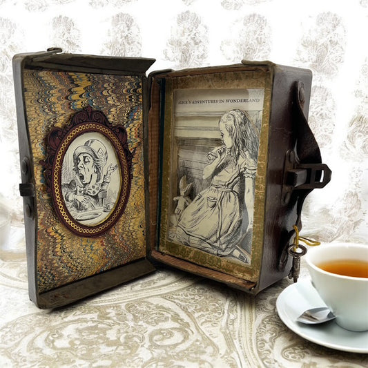 The White Rabbits Suitcase / Alice in Wonderland Book Carving