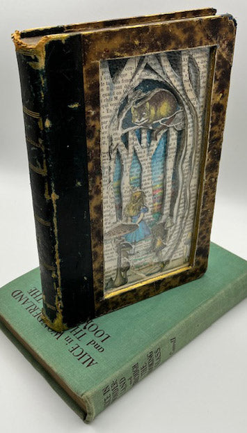 Any Path Will Do, Alice In Wonderland Altered Book. Book Carving.