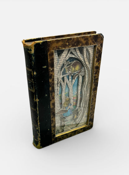 Any Path Will Do, Alice In Wonderland Altered Book. Book Carving.