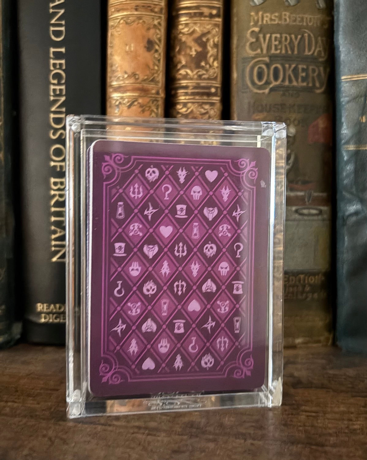 Disney Queen of Villains Playing Card Shadow Box In Display Case