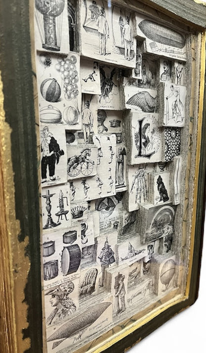 Larousse Dictionary, Art Nouveau, Kintsugi Style  Altered Book/ Book Carving