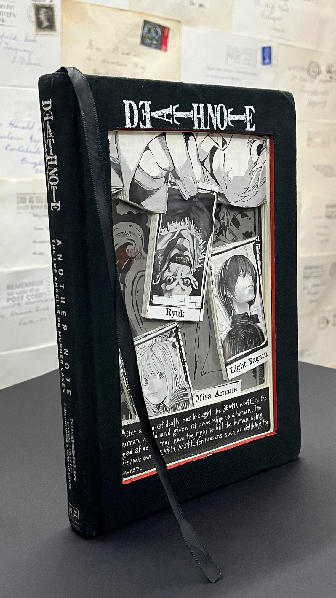 Death Note, Another Note. Wall Hanging Altered Book.  Manga Art.