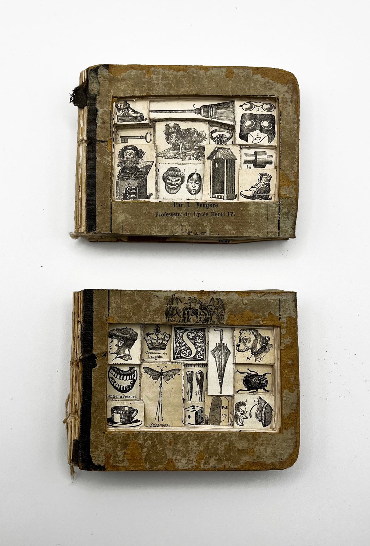 The Egg Books - Altered Book/ Book Carving in Vintage Glass Case