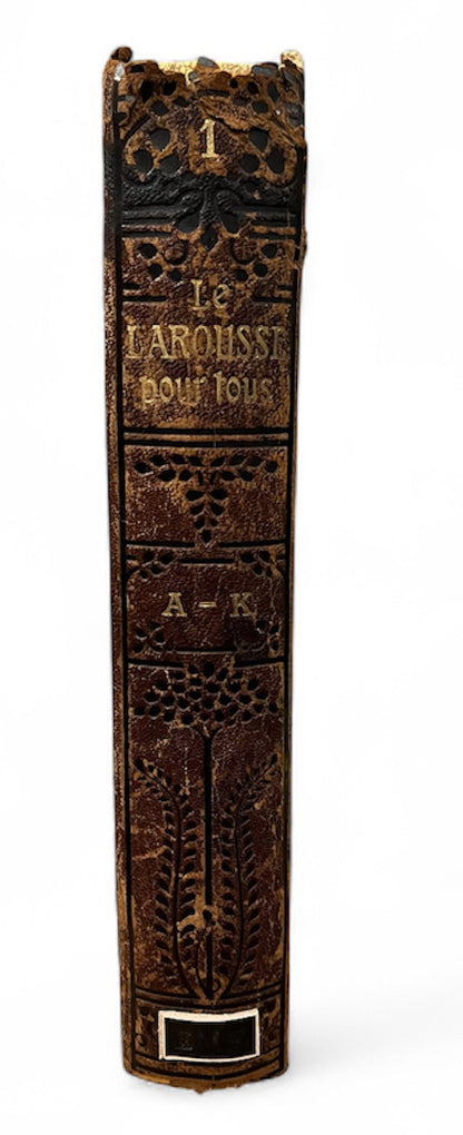 Larousse Dictionary, Art Nouveau, Kintsugi Style  Altered Book/ Book Carving