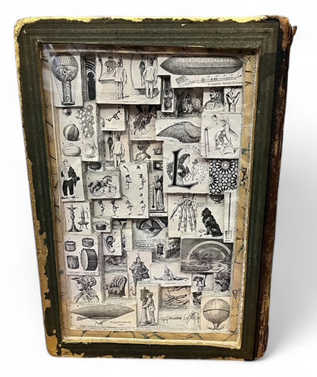 Larousse Dictionary, Art Nouveau, Kintsugi Style  Altered Book/ Book Carving