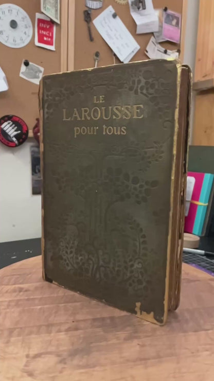 Larousse Dictionary, Art Nouveau, Kintsugi Style  Altered Book/ Book Carving