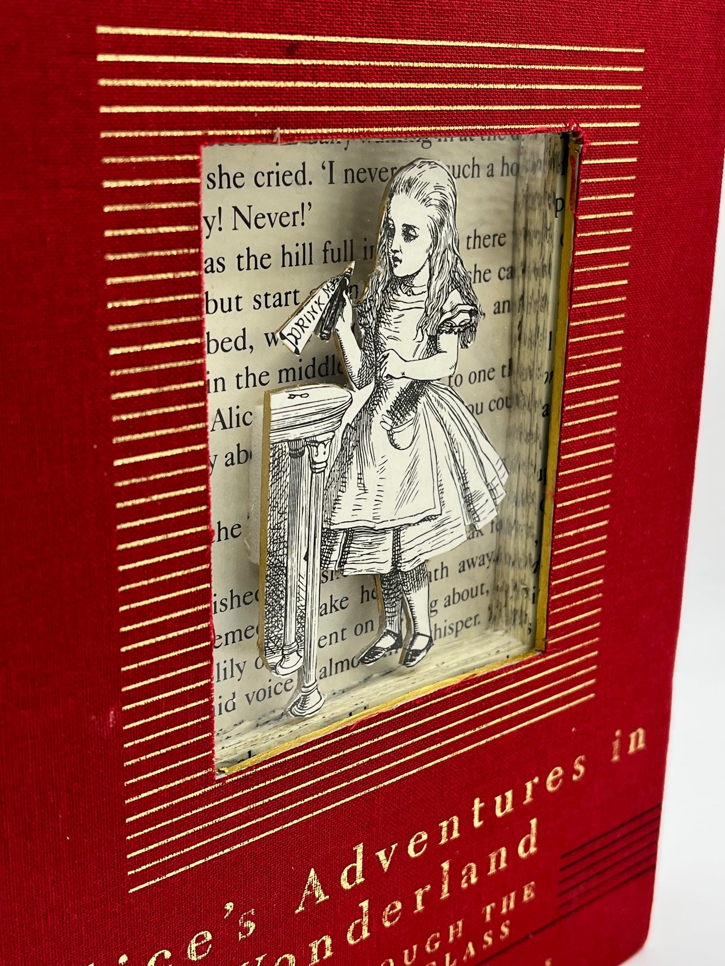 Rainbow Red Alice, Altered Book, Alice In Wonderland