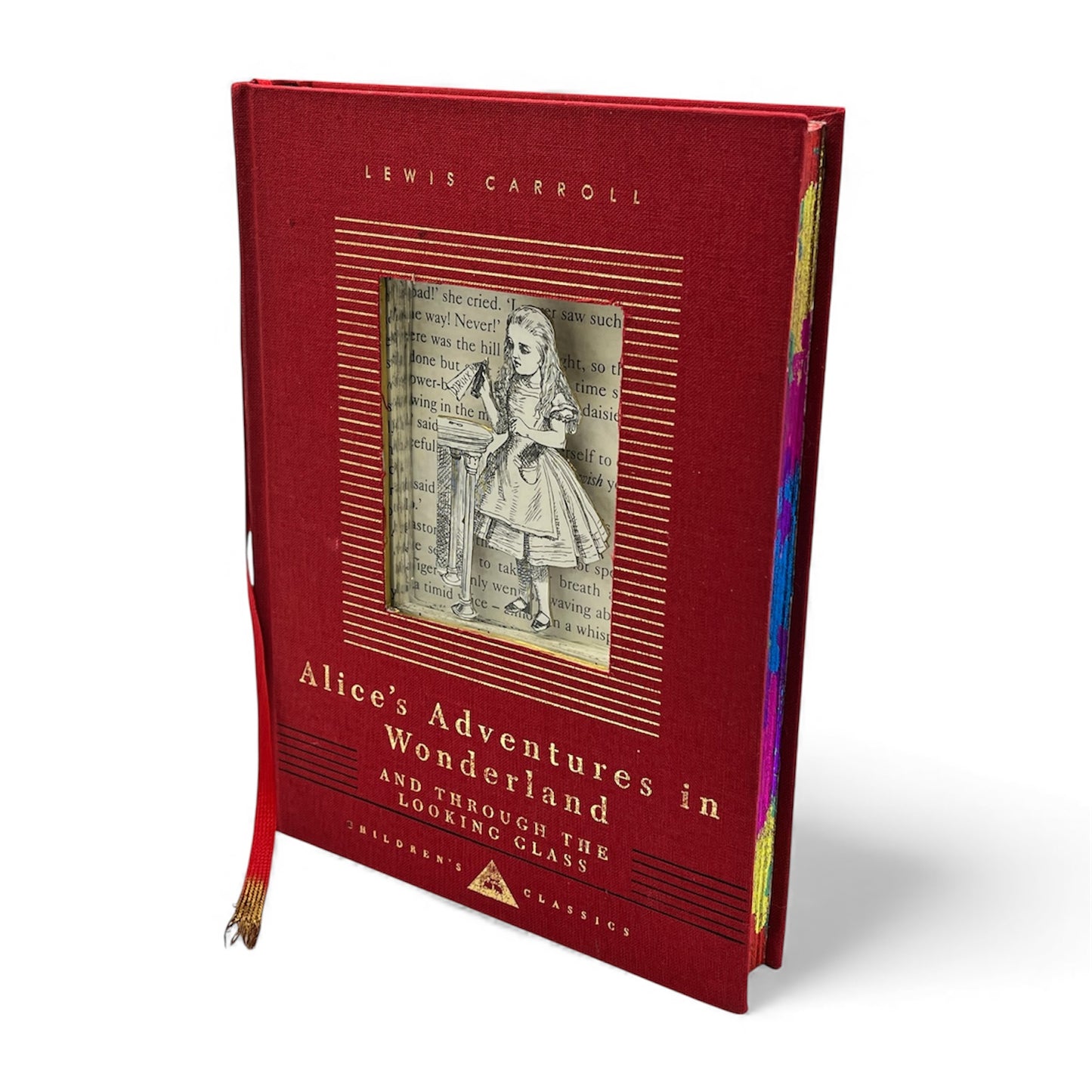 Rainbow Red Alice, Altered Book, Alice In Wonderland