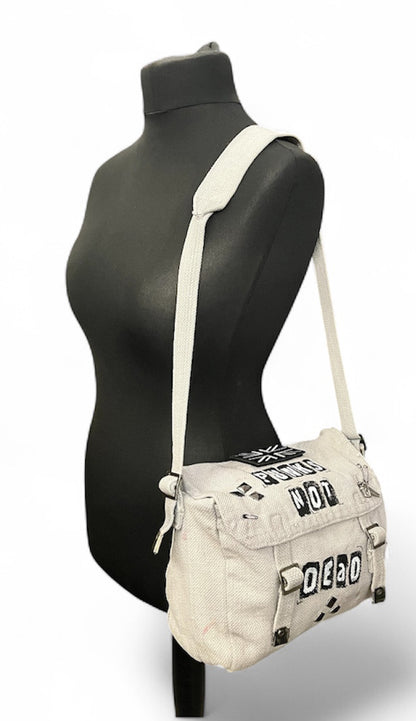 Punk's Not Dead! Small Vintage Reclaimed Customised Punk Bag/ Goth / Rock