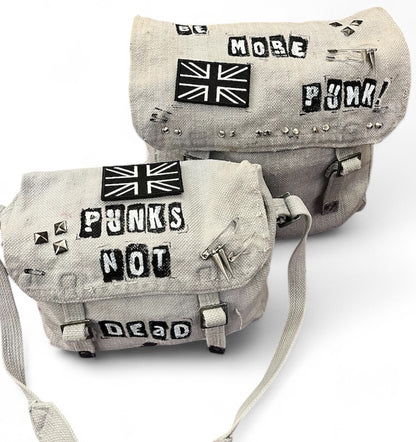 Punk's Not Dead! Small Vintage Reclaimed Customised Punk Bag/ Goth / Rock